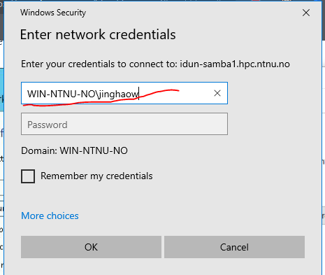 Login window