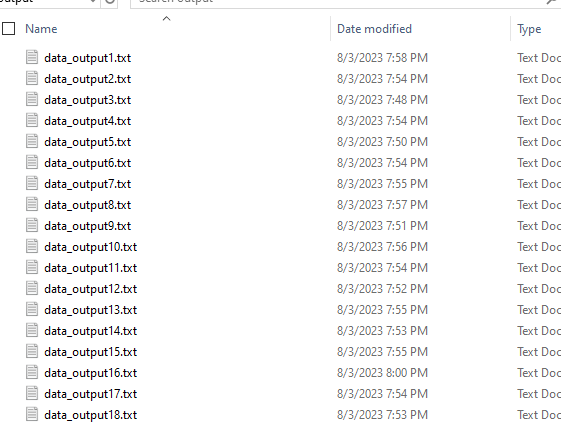 Output files