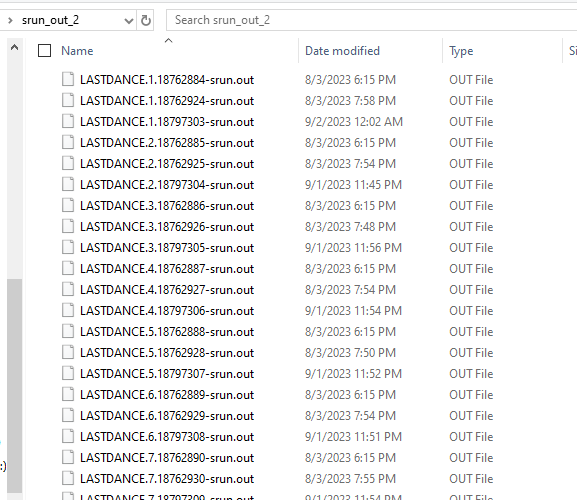 Srun logs